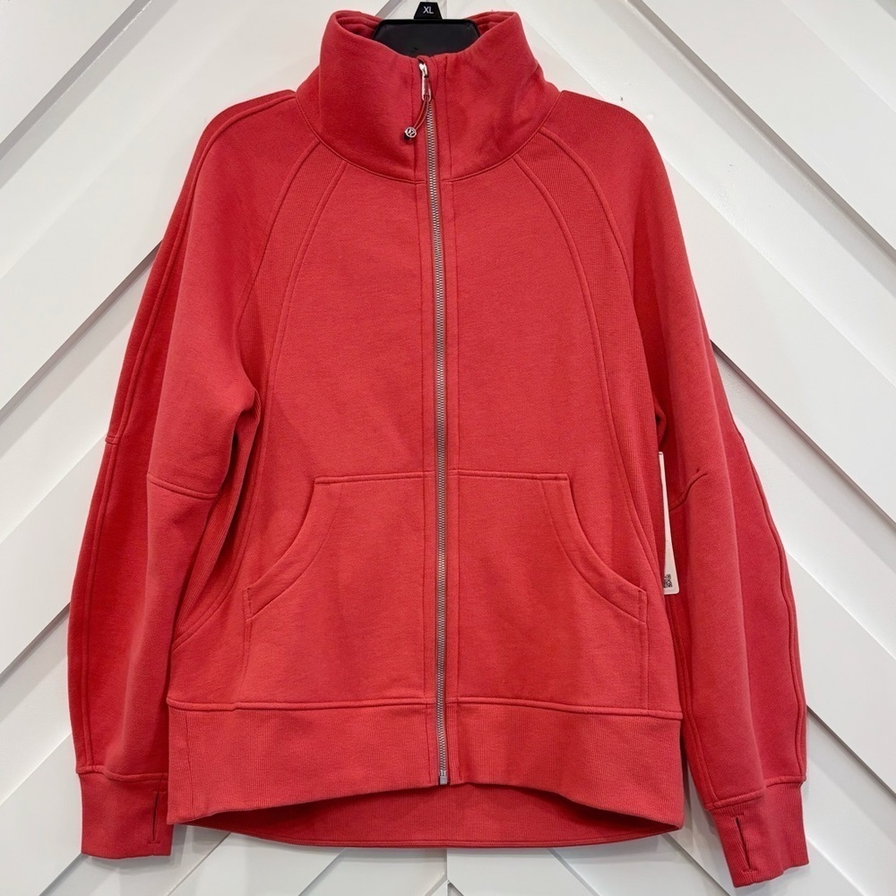 NWT Lululemon Scuba Oversized Funnel Neck Full Zip Pullover XS/S In Desert Red